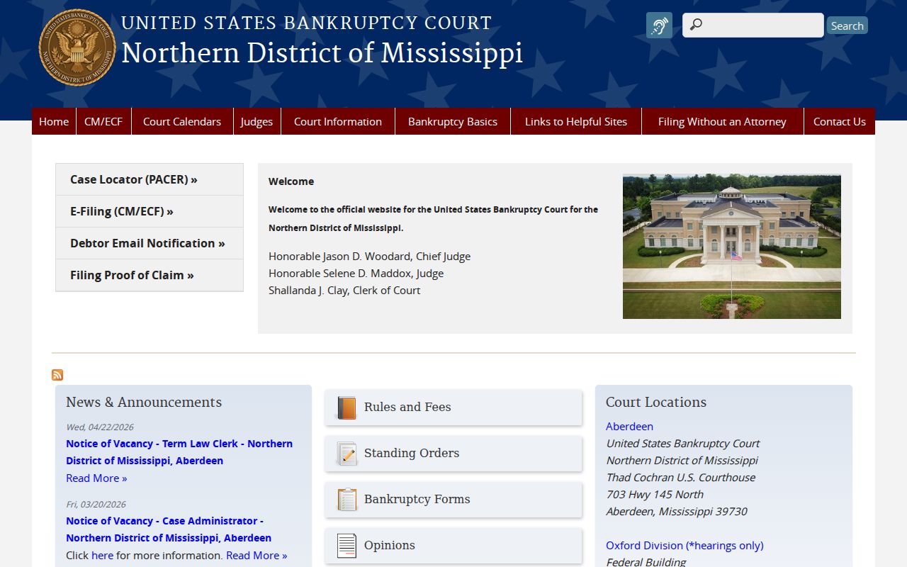 Mississippi probate records compared with Northern District bankruptcy court